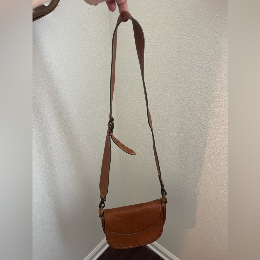 Frye Saddle Crossbody Bag in Cognac Brown - Picture 3 of 12